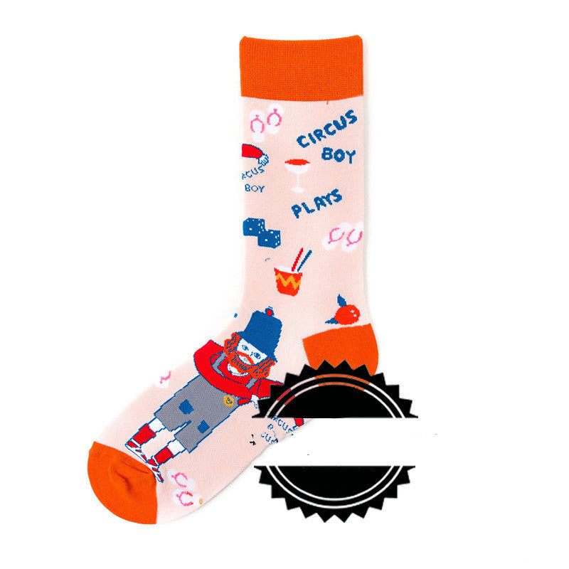 Couple Socks Funny Creative Illustration Socks