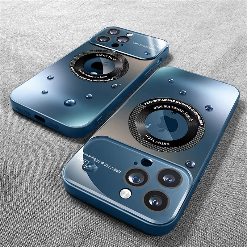 Luxury Matte for Magsafe Magnetic Wireless Charge Cases for 15 14 13 12 11 Pro Max plus Camera Lens Protector Phone Cover