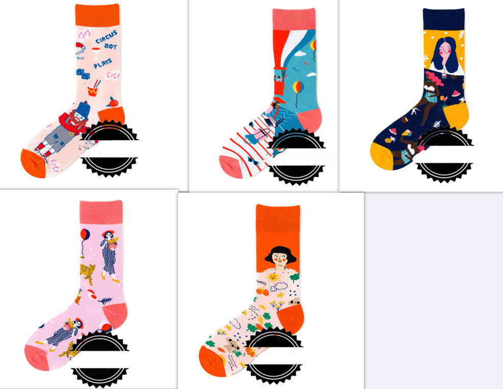 Couple Socks Funny Creative Illustration Socks