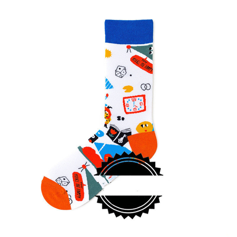 Couple Socks Funny Creative Illustration Socks