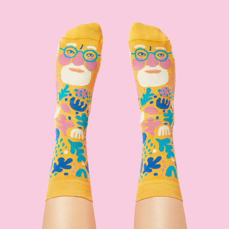 Personalized Cartoon Creative Fun Jacquard Trendy Socks Men And Women Couple Thigh High Socks