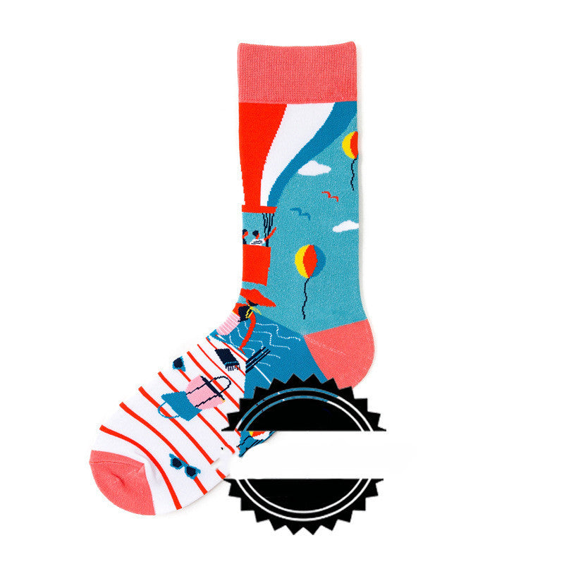 Couple Socks Funny Creative Illustration Socks