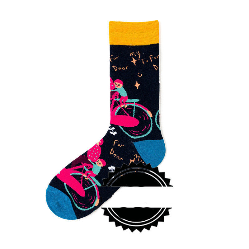 Couple Socks Funny Creative Illustration Socks