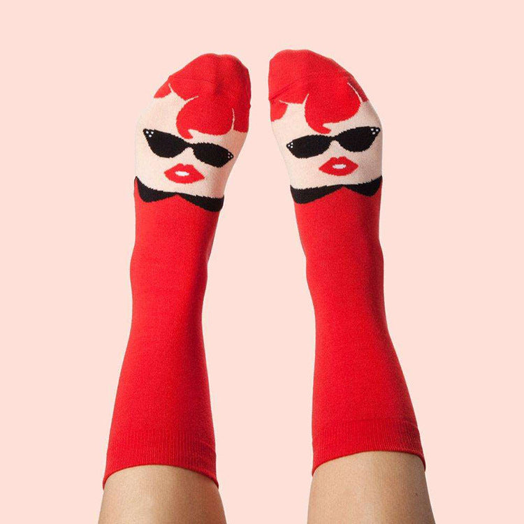 Jacquard Cotton Socks Men And Women Couple Skateboard High