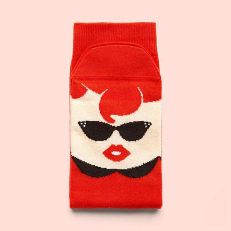 Jacquard Cotton Socks Men And Women Couple Skateboard High