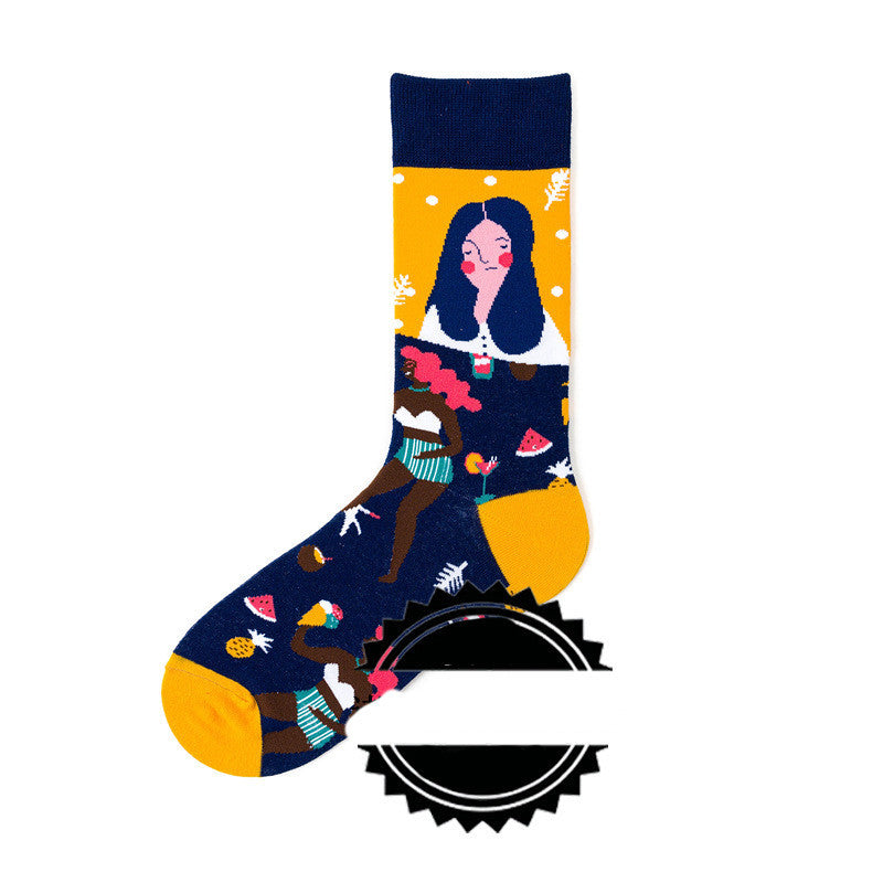 Couple Socks Funny Creative Illustration Socks