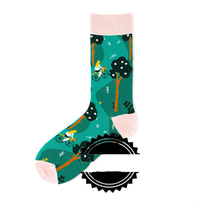 Couple Socks Funny Creative Illustration Socks