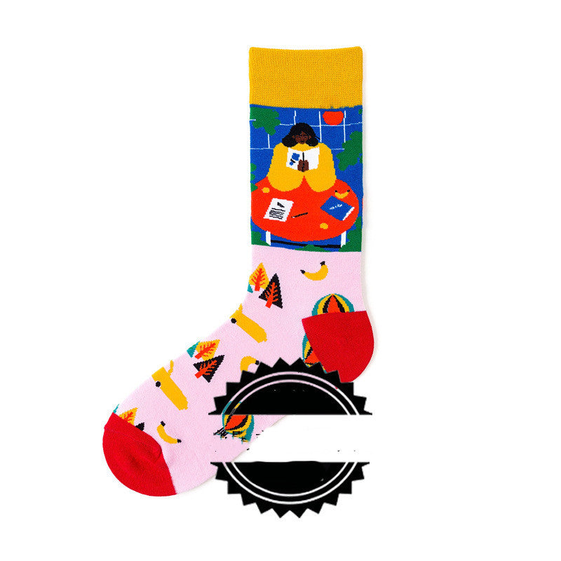 Couple Socks Funny Creative Illustration Socks