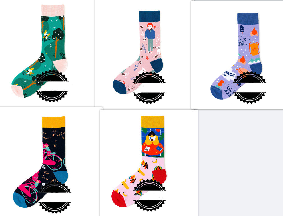 Couple Socks Funny Creative Illustration Socks