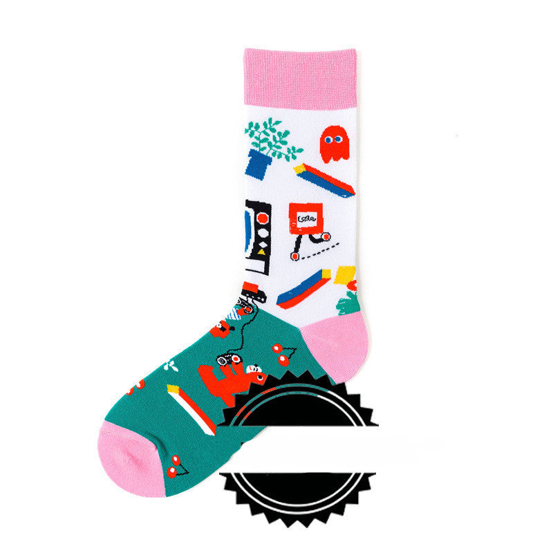 Couple Socks Funny Creative Illustration Socks