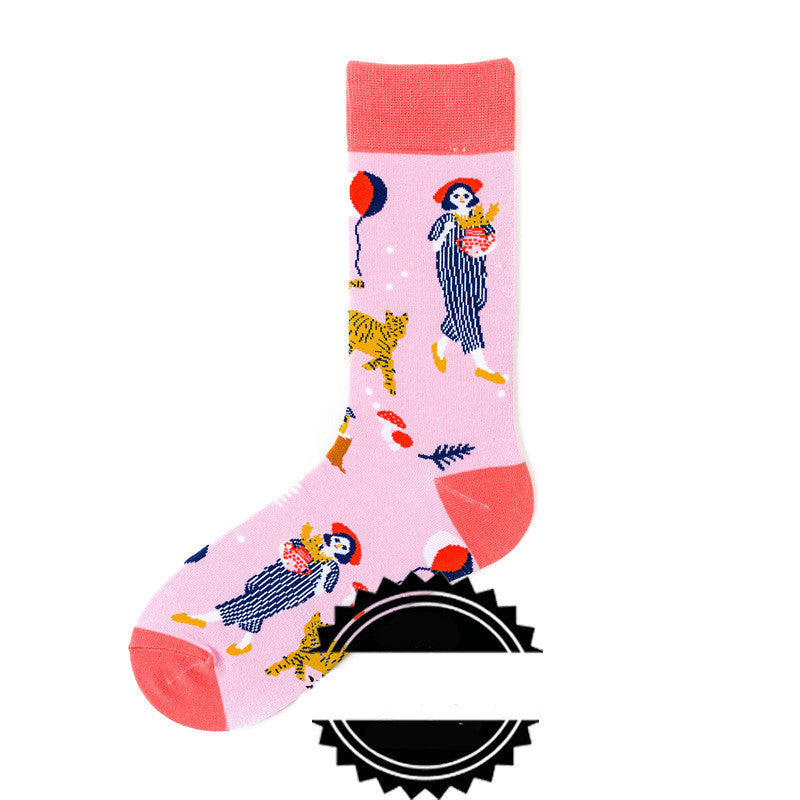 Couple Socks Funny Creative Illustration Socks
