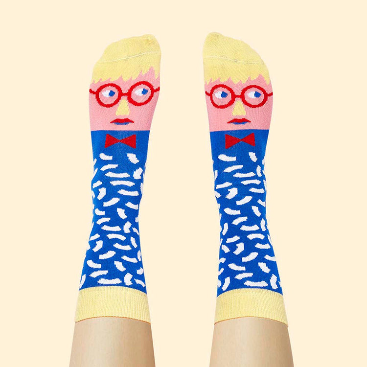 Personalized Cartoon Creative Fun Jacquard Trendy Socks Men And Women Couple Thigh High Socks