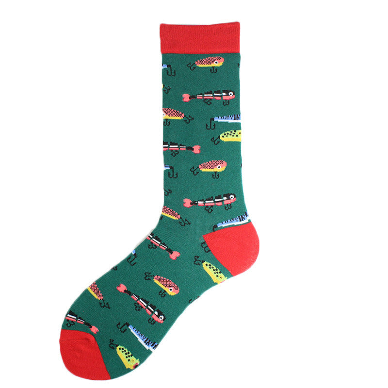 Men's Mid-calf Cotton Socks Jacquard Couple Sex Socks