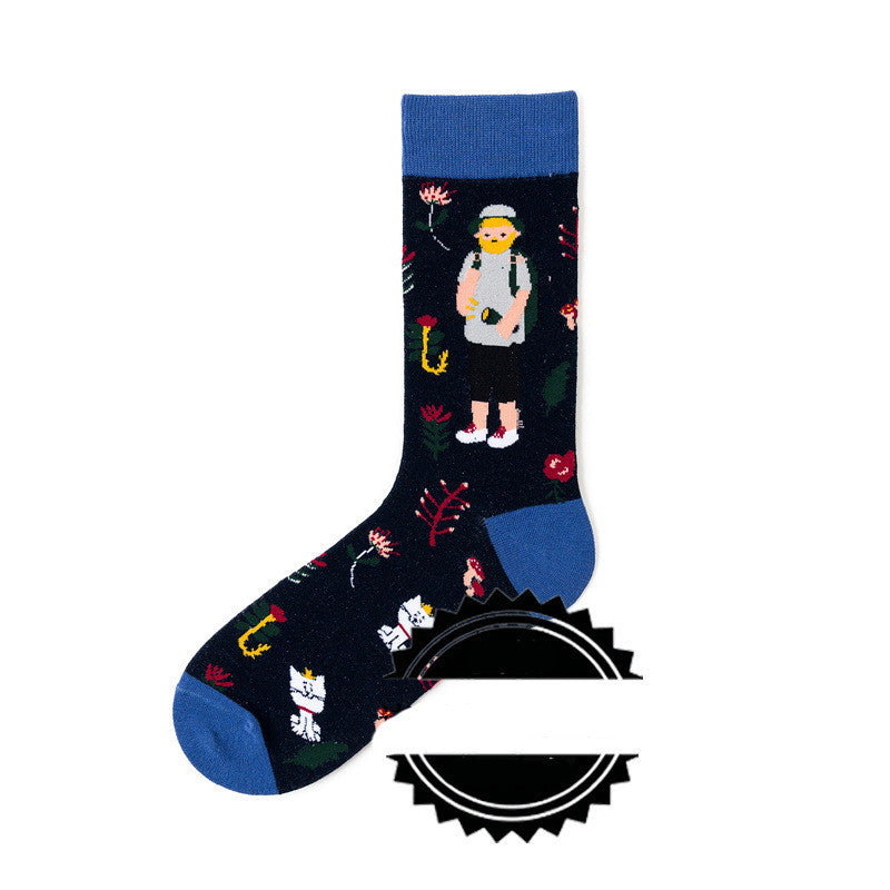 Couple Socks Funny Creative Illustration Socks