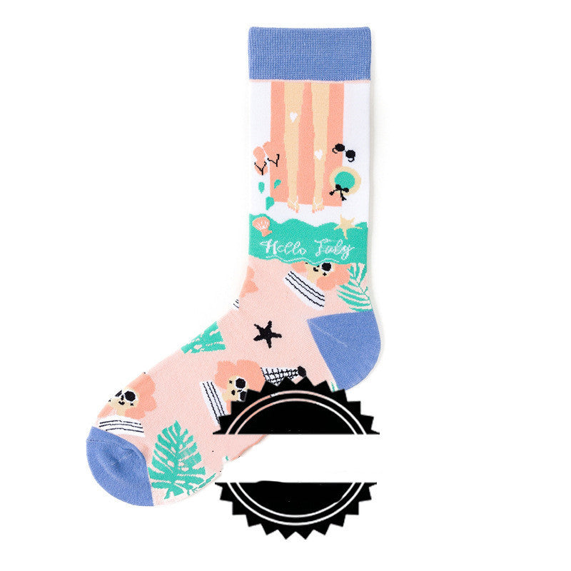 Couple Socks Funny Creative Illustration Socks