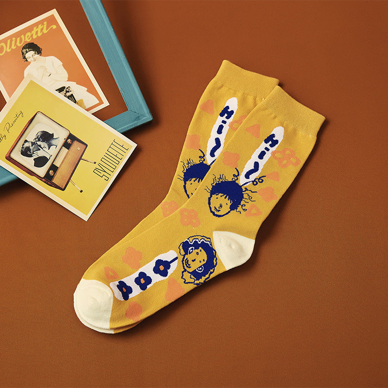 Socks Female Spring And Summer Personality Cartoon Couple Socks