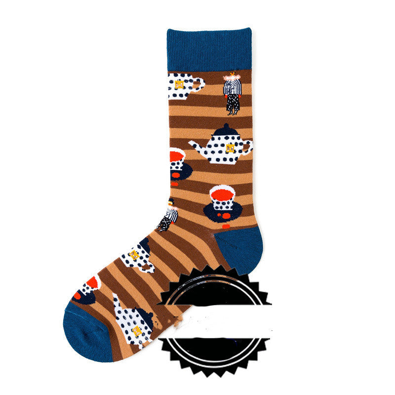Couple Socks Funny Creative Illustration Socks