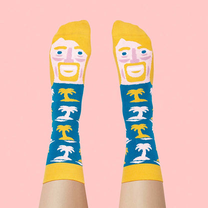 Personalized Cartoon Creative Fun Jacquard Trendy Socks Men And Women Couple Thigh High Socks