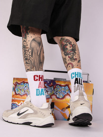 Letter couple long socks