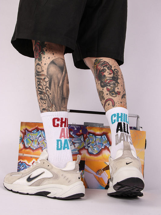 Letter couple long socks