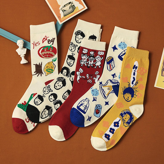 Socks Female Spring And Summer Personality Cartoon Couple Socks