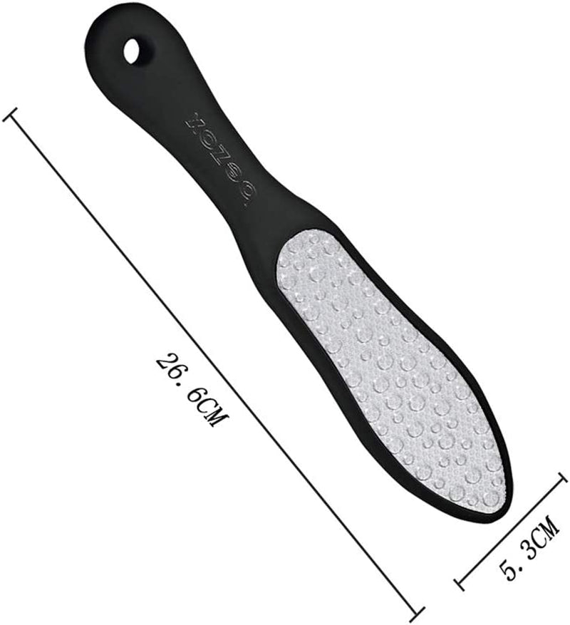 Premium Foot File, Double Side Pedicure Rasp, Dead Hard Cracked Skin Calluses Remover, Portable Foot Care Tool, Heavy Duty Stainless Steel (Soft Silicone Handle)