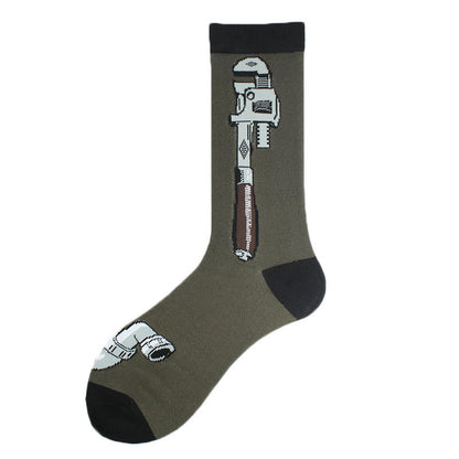 Men's Mid-calf Cotton Socks Jacquard Couple Sex Socks