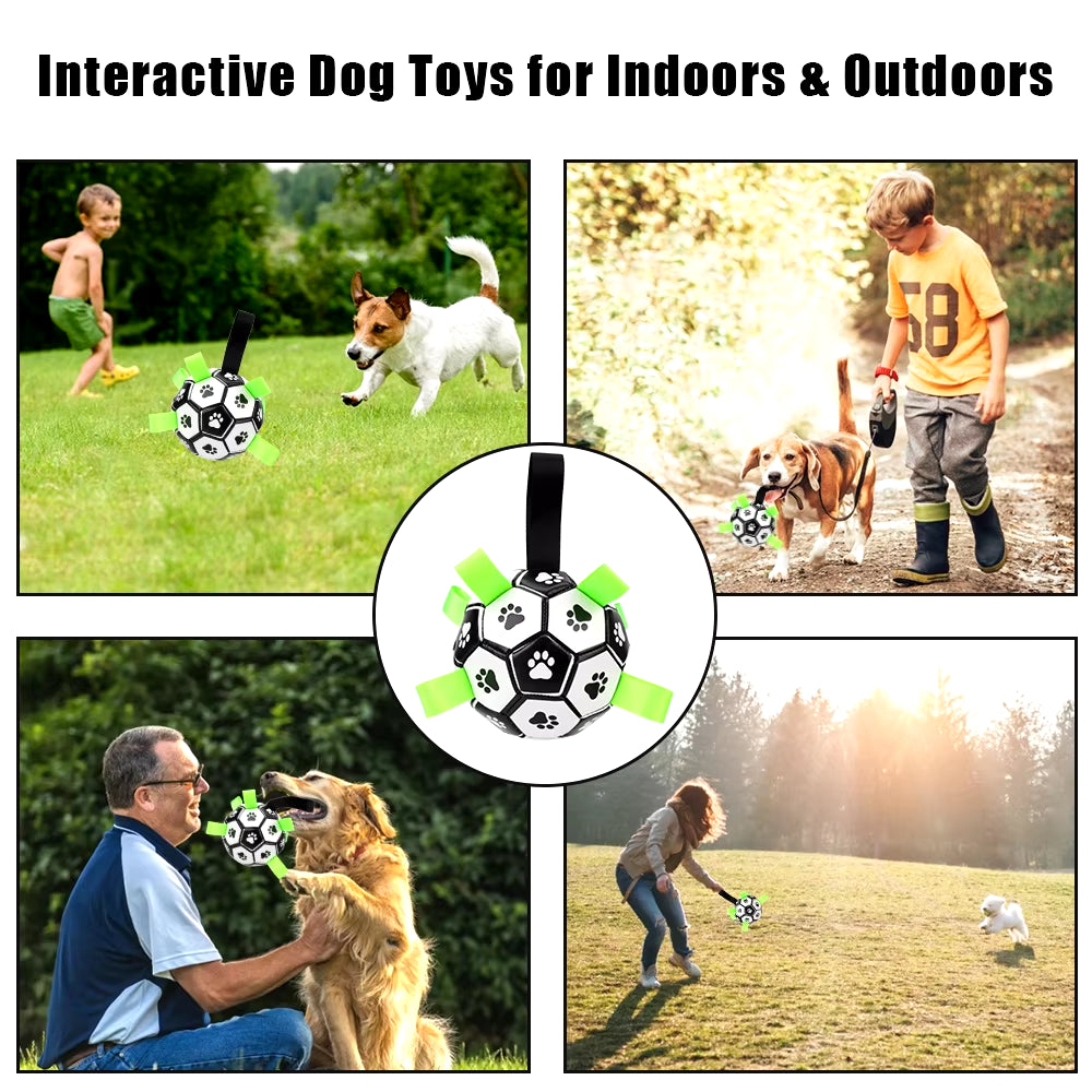 Interactive Pet Football Toys with Grab Tabs Dog Bite Chew Balls Pets Accessories Puppy Outdoor Training Soccer 15Cm