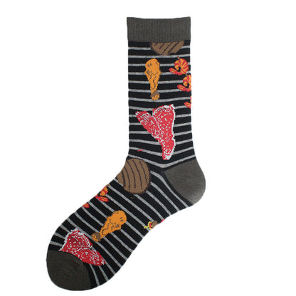 Men's Mid-calf Cotton Socks Jacquard Couple Sex Socks