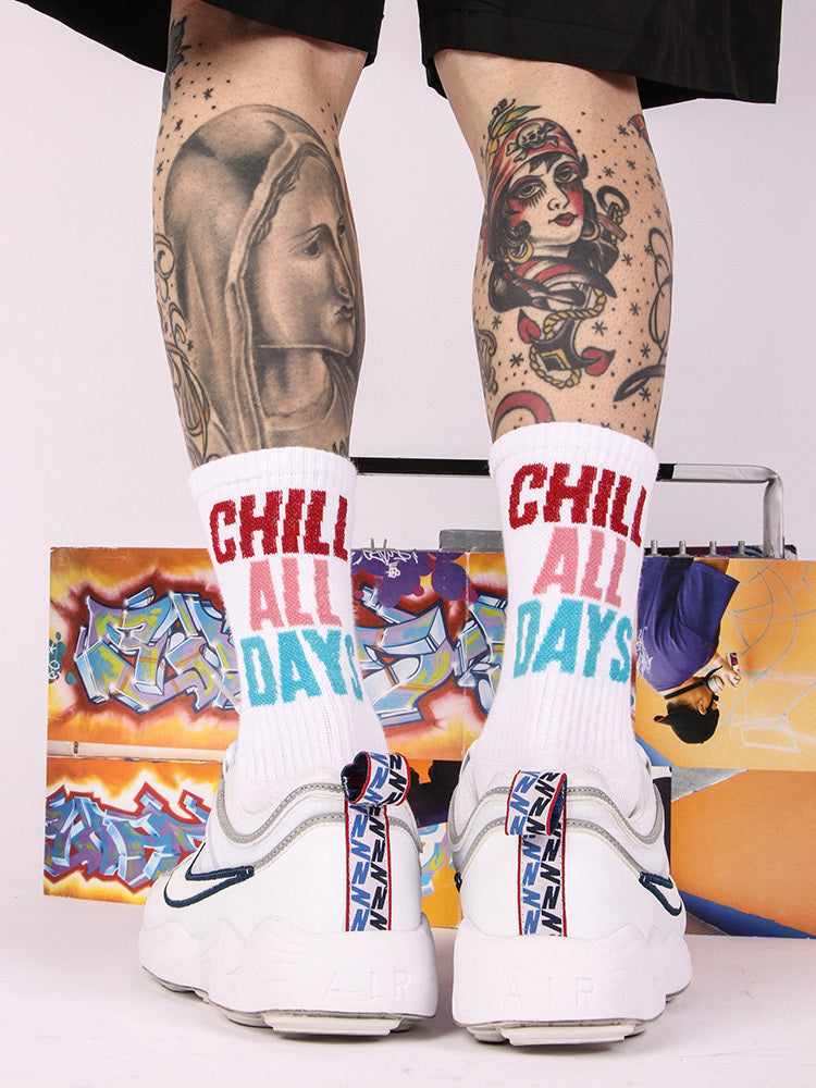 Letter couple long socks
