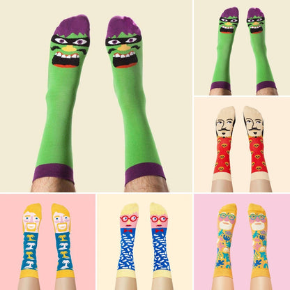 Personalized Cartoon Creative Fun Jacquard Trendy Socks Men And Women Couple Thigh High Socks