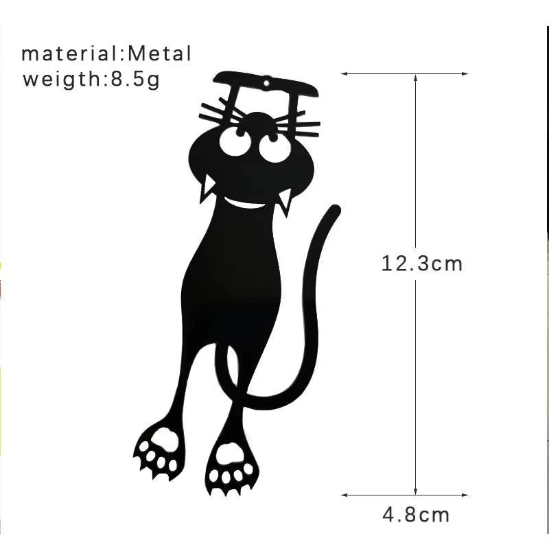 1Pc Kawaii Black Cat Bookmarks for Books 3D Metal Stereo Animal Book Mark for Student Teacher'S Gifts Creative Stationery