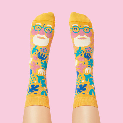 Personalized Cartoon Creative Fun Jacquard Trendy Socks Men And Women Couple Thigh High Socks