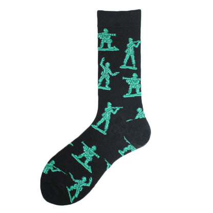 Men's Mid-calf Cotton Socks Jacquard Couple Sex Socks