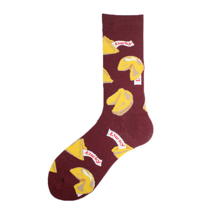 Men's Mid-calf Cotton Socks Jacquard Couple Sex Socks