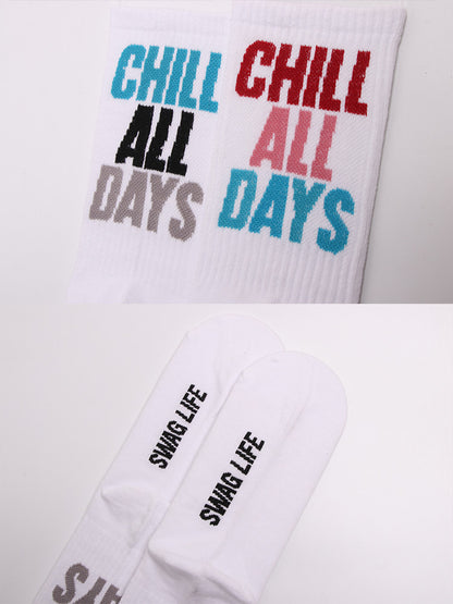 Letter couple long socks