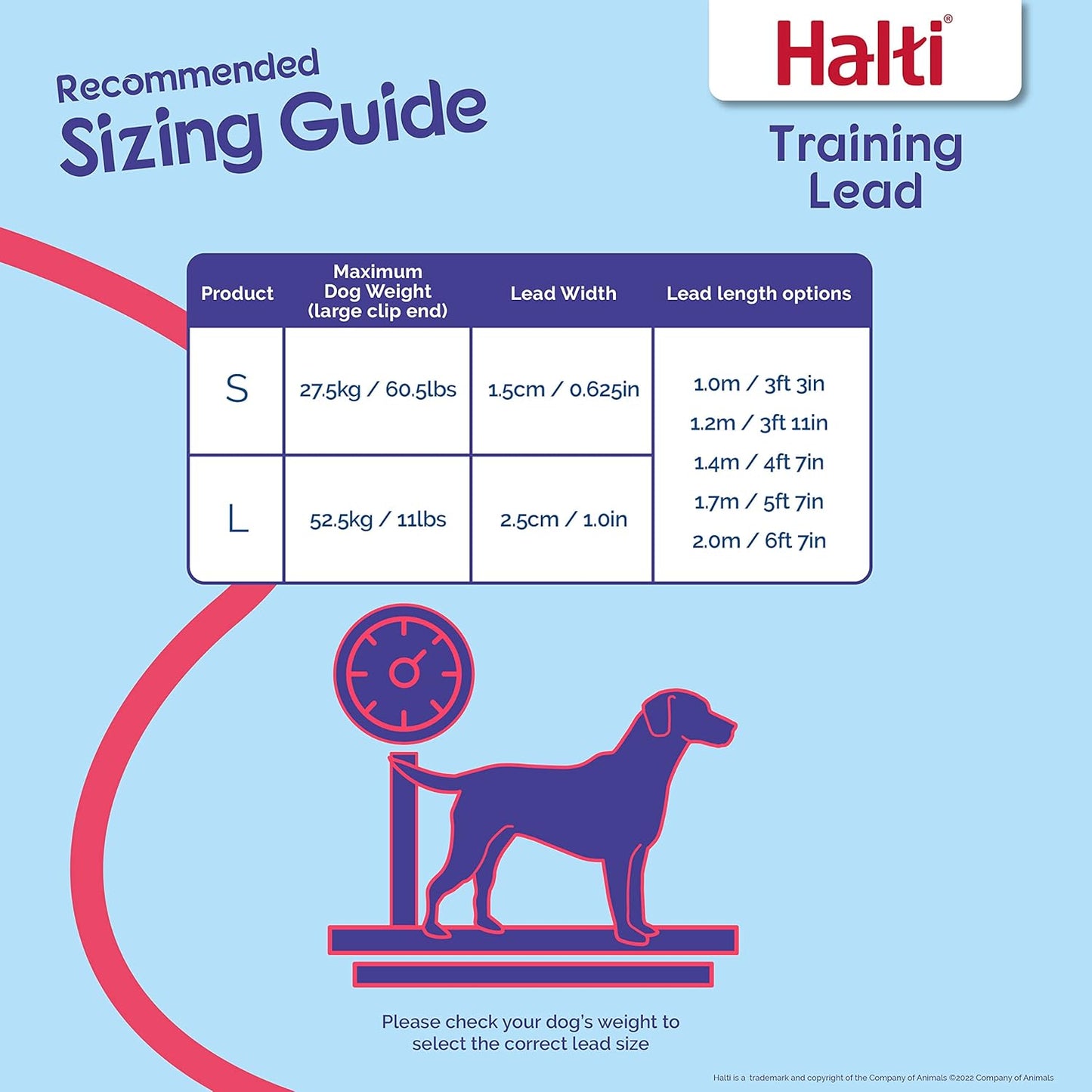 HALTI Training Lead - Professional Dog Lead to Stop Pulling on the Lead, Perfect for Puppy Walks, Easy to Use Double-Ended Dog Leash, Lightweight Soft & Durable (Size Large, Black, 2M)