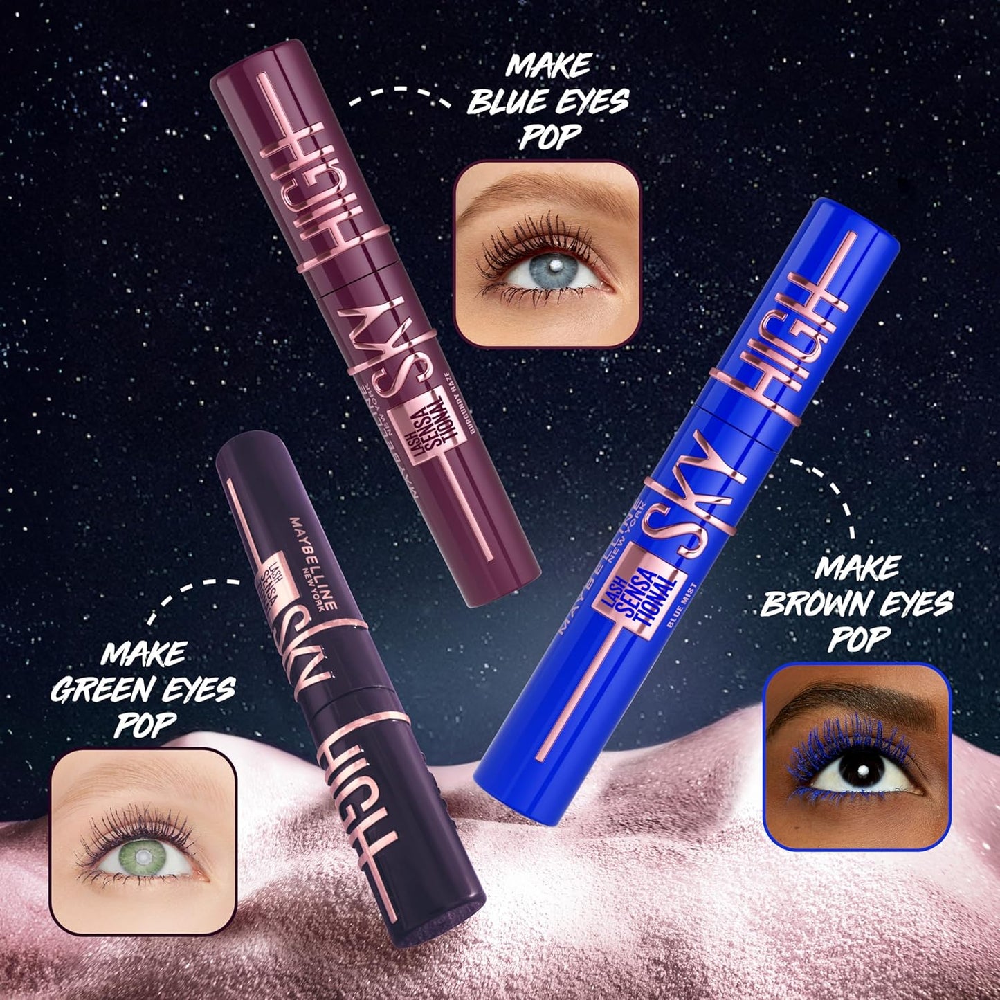 New York Lash Sensational Sky High Mascara, Volumising & Lengthening Mascara, Washable Flake-Free Formula Infused with Bamboo Extract & Fibres, 7 Ml, Shade: 01, Black