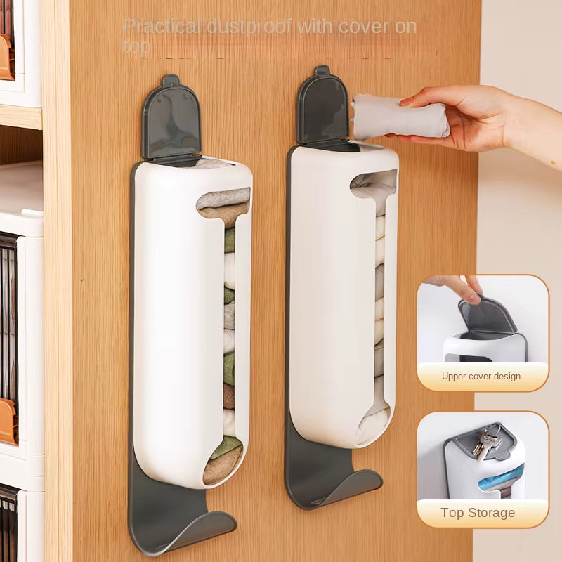 Innovative Wall Mounted Plastic Bag Dispenser Organizer for Kitchen and Home - Easy Access, Neat Organization and Space-Saving