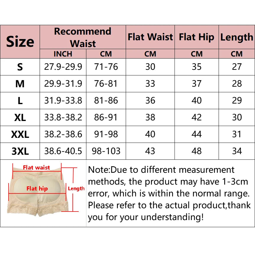 Women Butt Lifter Panty Fake Buttock Body Shaper Padded Underwear Lady Lift Bum High Waist Tummy Control Hip Panties