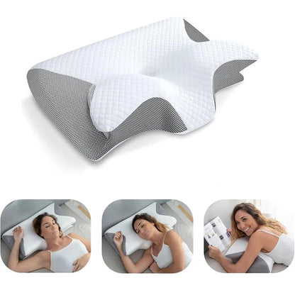 Ultimate Memory Foam Cervical Pillow – 2-in-1 Ergonomic Contour Design for Neck Pain Relief & Optimal Support