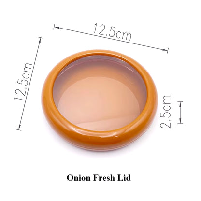 Fruit Vegetable Airtight Fresh Storage Box Lemon Tomato Avocado Preservation Seal Cover Transparent Reusable Kitchen Tools