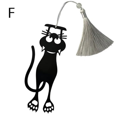 1Pc Kawaii Black Cat Bookmarks for Books 3D Metal Stereo Animal Book Mark for Student Teacher'S Gifts Creative Stationery