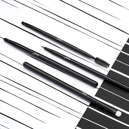 Makeup Brush Set 10Pcs Black Make up Brushes Set Professional with Natural Synthetic Hair for Foundation Blending Blush Concealer Eyeshadow Eyebrow Eyeliner, T323