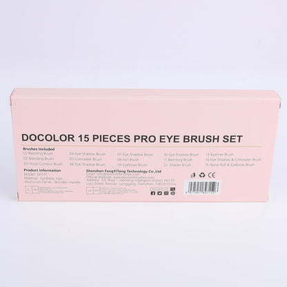 Eye Makeup Brushes 15Pcs Synthetic Eyeshadow Brush Eye Makeup Brush Set with Soft Hairs Professional Eye Shadow Blending Concealer Eyebrow Eye Liners Premium Eye Make up Brushes Set(Pink)