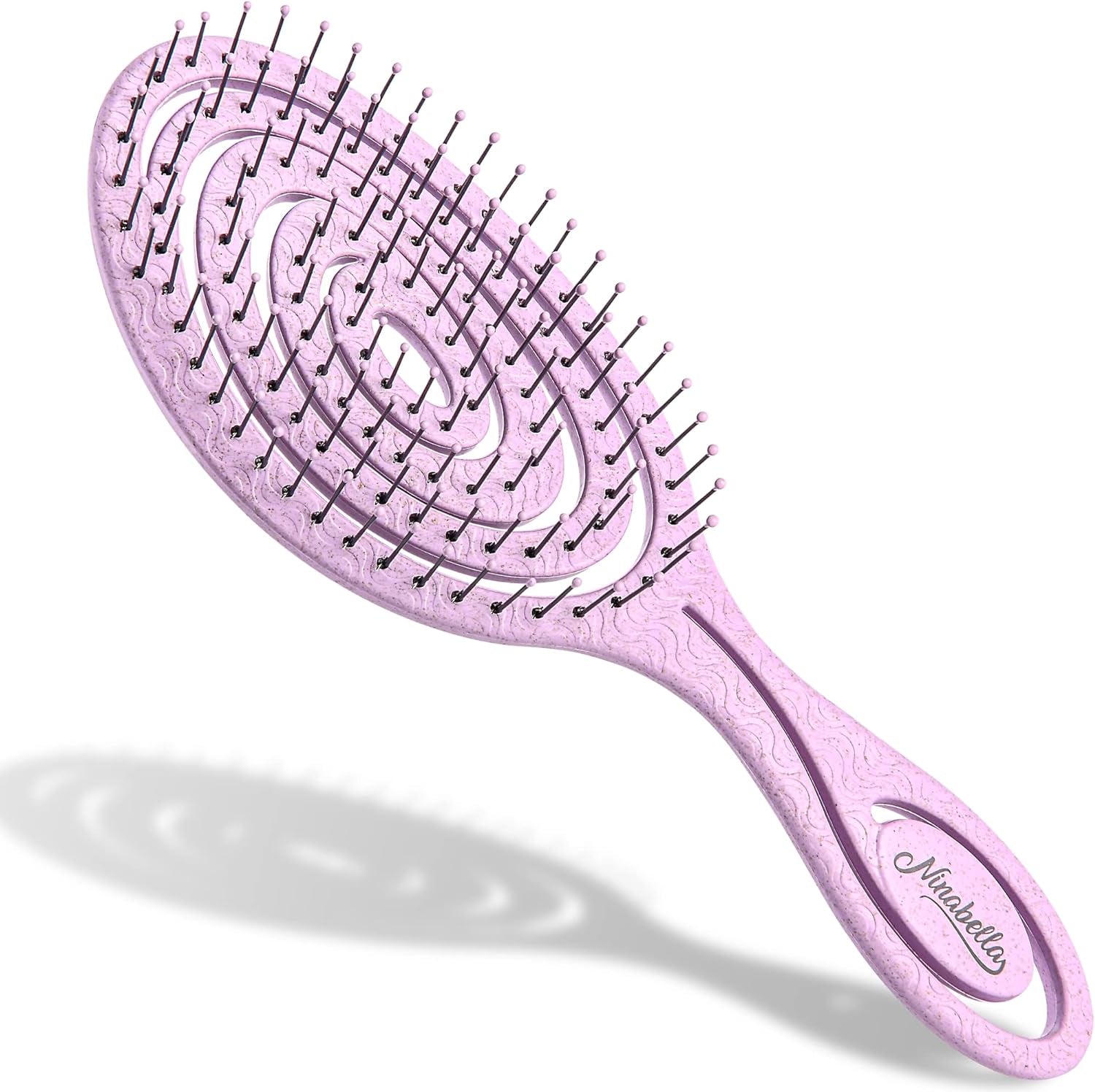 Detangling Hair Brush for Women, Men & Children - Does Not Pull on Hair - Recycled Hair Straightening Brushes for Straight, Curly & Wet Hair - Detangle Hair Brush - Unique Spiral Hairbrush