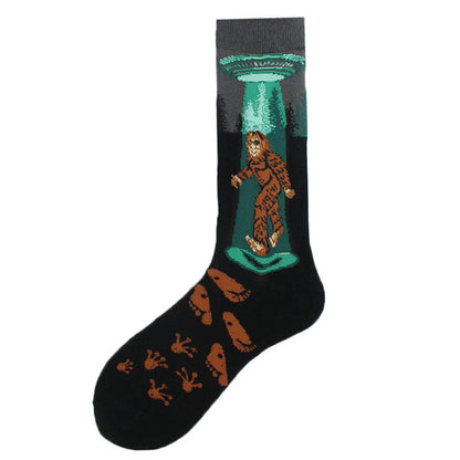 Men's Mid-calf Cotton Socks Jacquard Couple Sex Socks