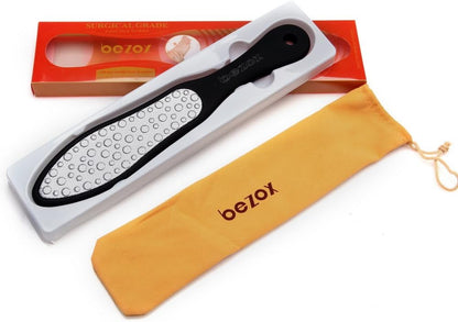 Premium Foot File, Double Side Pedicure Rasp, Dead Hard Cracked Skin Calluses Remover, Portable Foot Care Tool, Heavy Duty Stainless Steel (Soft Silicone Handle)
