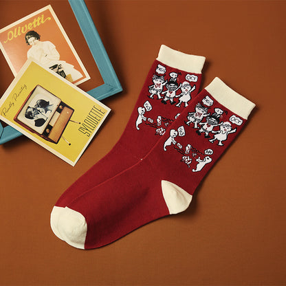 Socks Female Spring And Summer Personality Cartoon Couple Socks