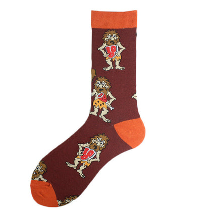 Men's Mid-calf Cotton Socks Jacquard Couple Sex Socks